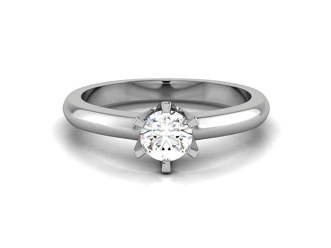 solitaire halo pave round double hidden single ring 12 | 3D