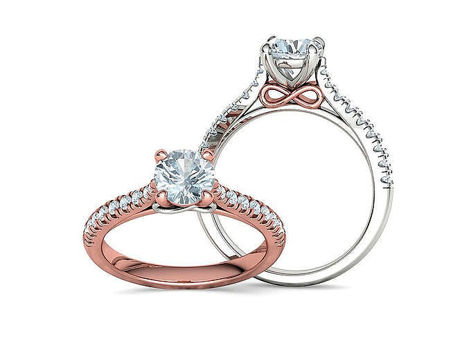 Solitaire Engagement Ring 1ct Stone French Pave Setting | 3D