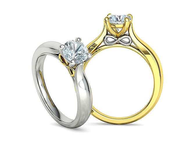 1ct Solitaire Engagement Ring Infinity Sign Promise Ring 3dmodel | 3D