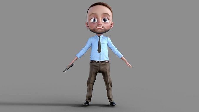 3D Cartoon Mafia Boy