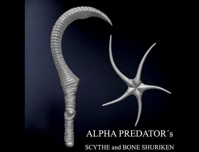 ALPHA PREDATOR SCYTHE AND BONE SHURIKEN | 3D