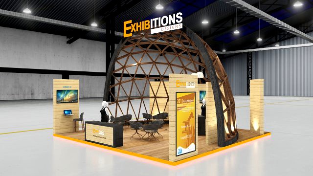 exhibition stand island 3d