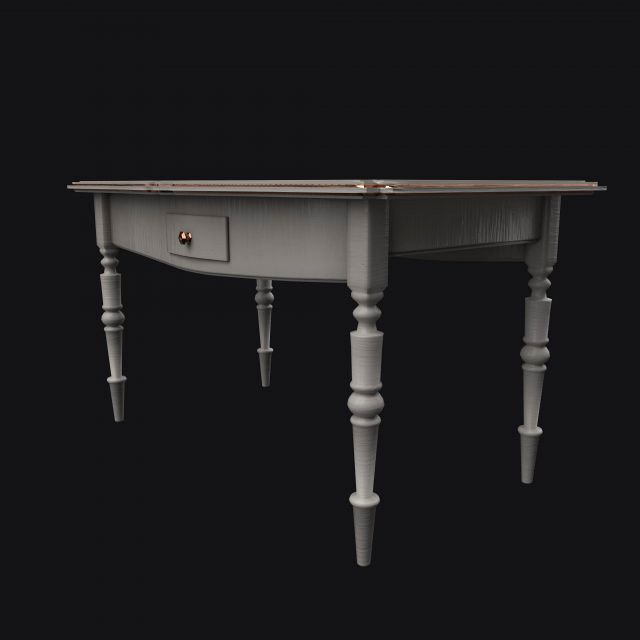 white wooden table