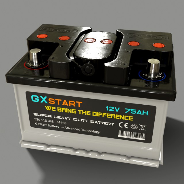 pbr car battery - white