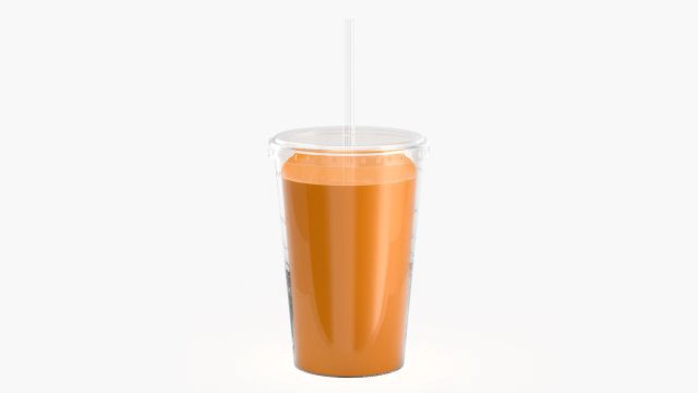 coffee cup milkshake plastic with juice and straw