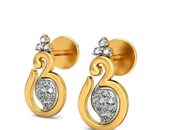 Solitaire Earrings | 3D