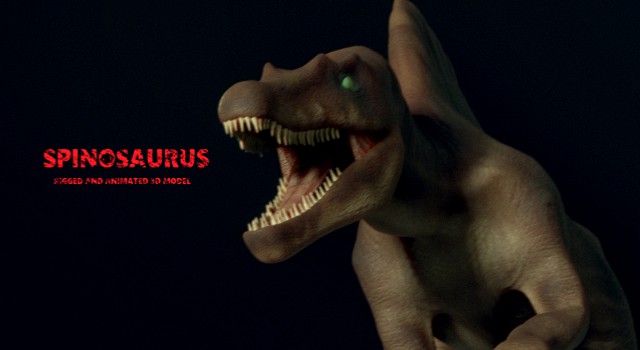 spinosaurus jurassic park 3 rigged and animated