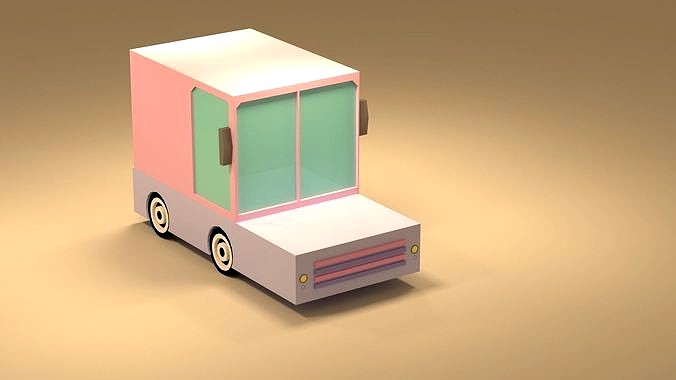 Cartoon Low Poly  Crossover Car Low-poly 3D model