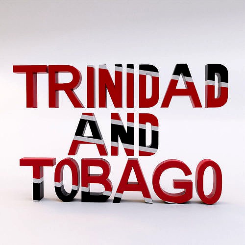 Trinidad and Tobago country Name text 3d model