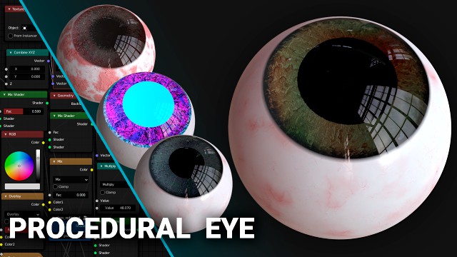 Procedural eye material only for Blender Cycles