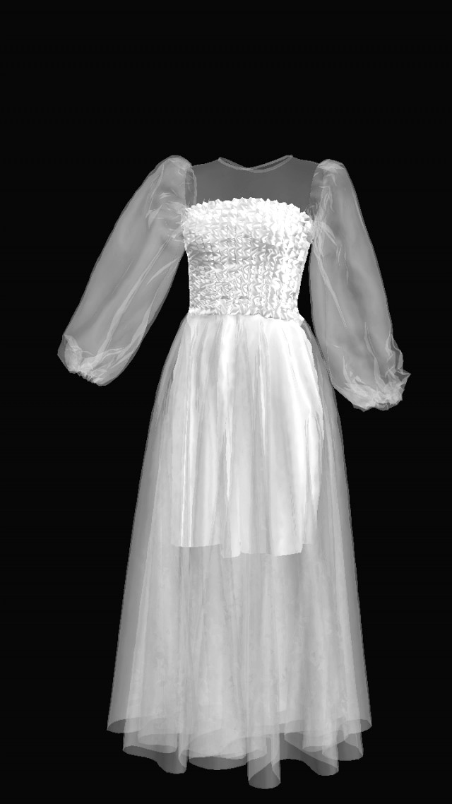 Silver chiffon dress