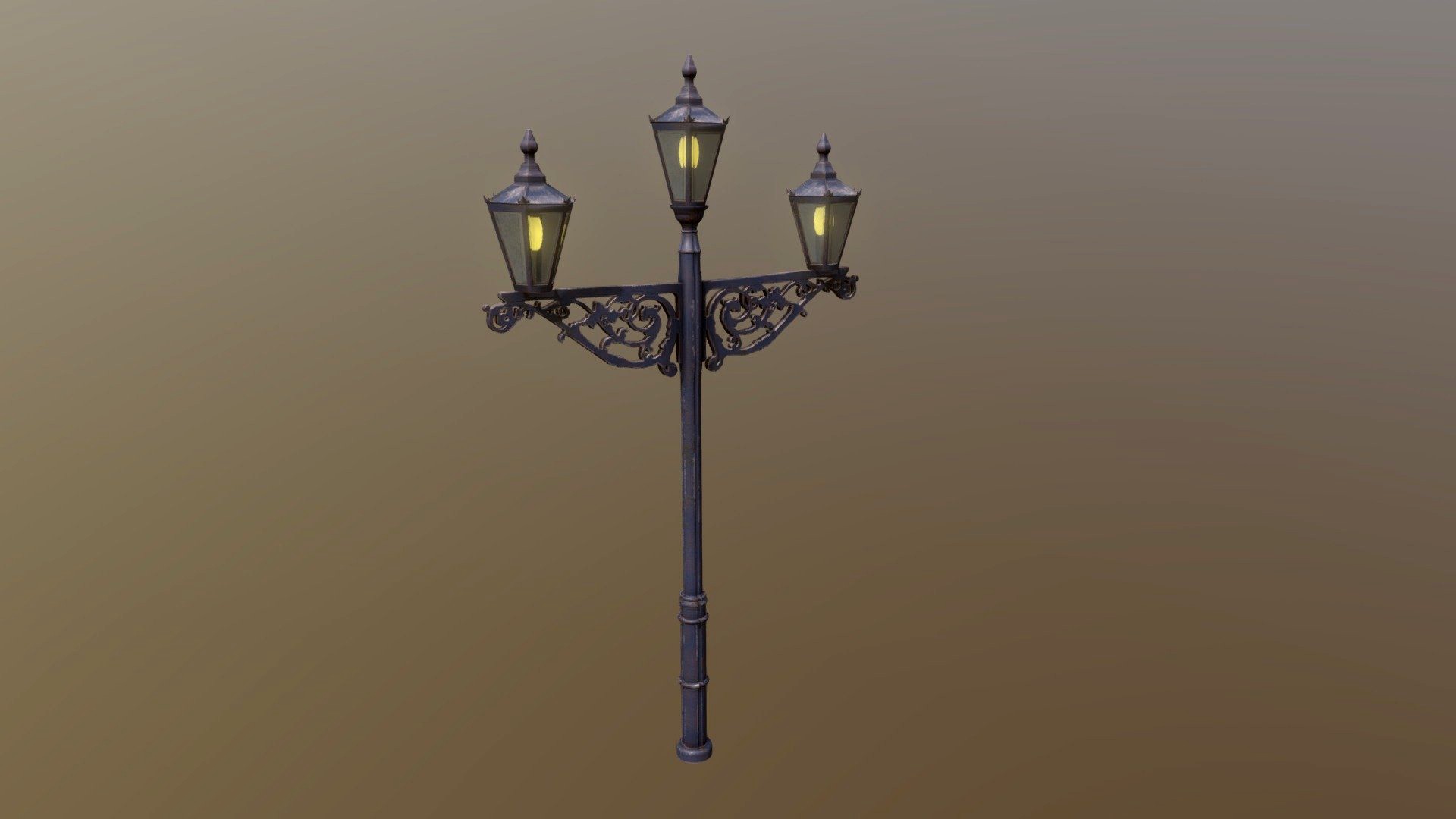 Victorian three lucern street lamp