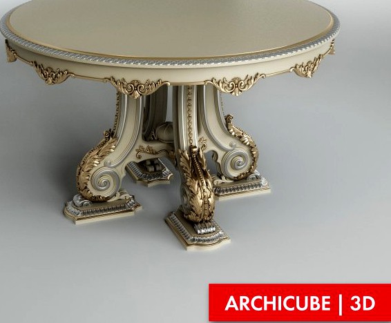 Classic Round Table 3D Model