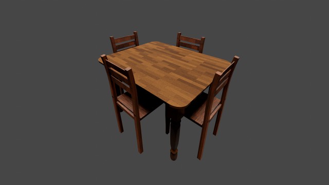 Wooden table with chairs