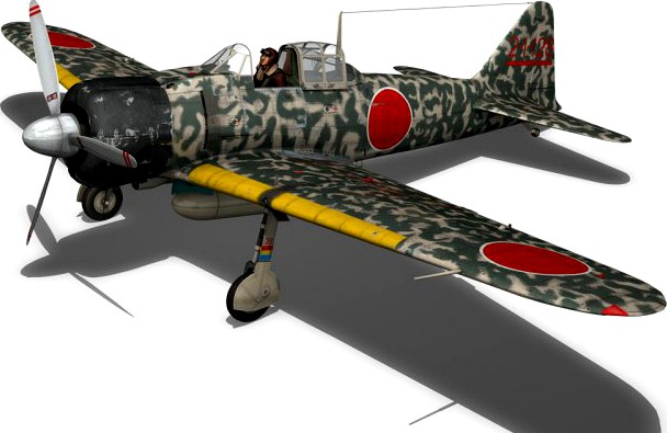 Mitsubishi A6M2 Zero  Hiyo Fighter Group 3D Model
