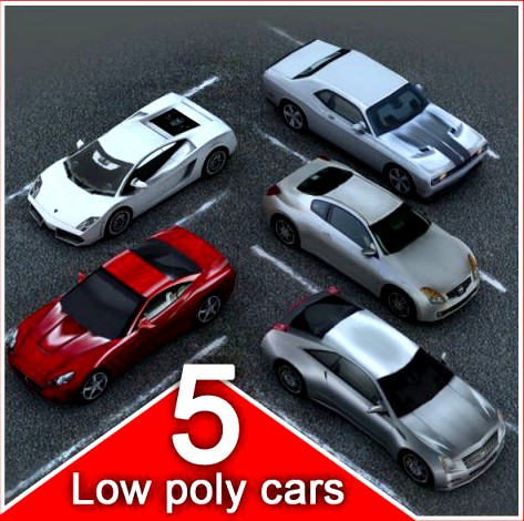 5 LowPoly Coupes 3D Model