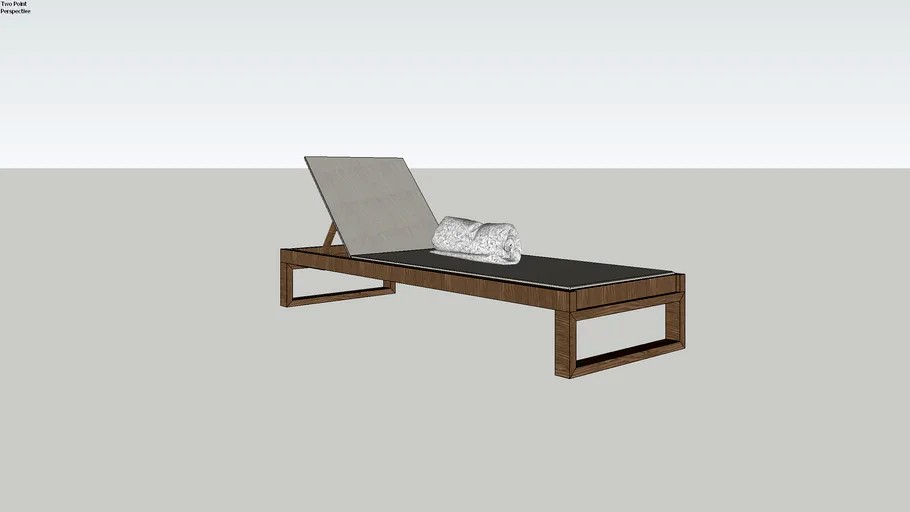 Portside Outdoor lounger West Elm 3d model