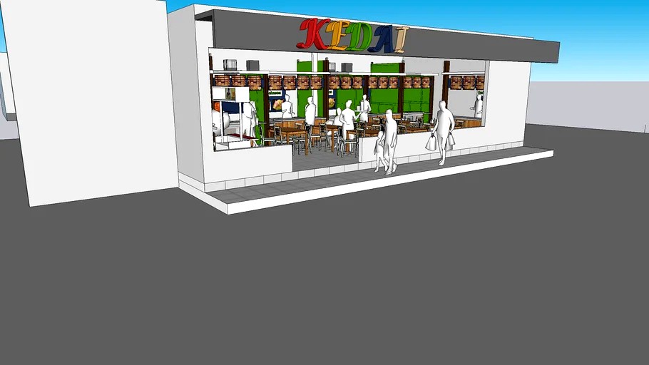 Kios Kantin Megasarana 3d model