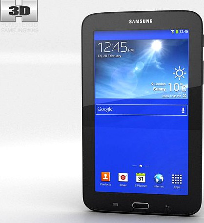 Samsung Galaxy Tab 3 Lite Black 3D Model