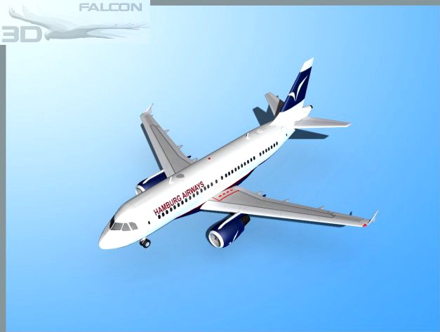 Falcon3D  A319 Hamburg Airways 3D Model