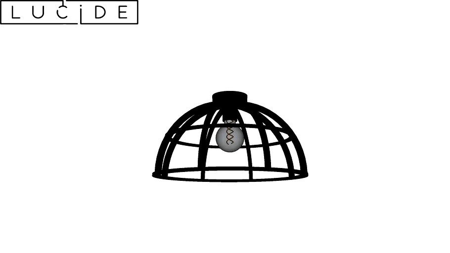 Lucide DIKRA - Flush ceiling light - 1xE27 - Black