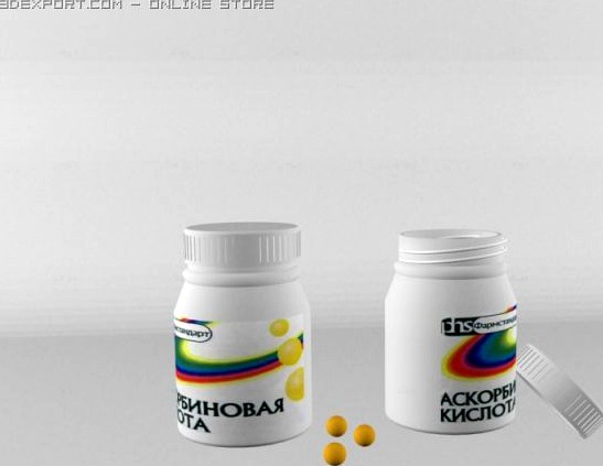 Jar of vitamins 3D Model