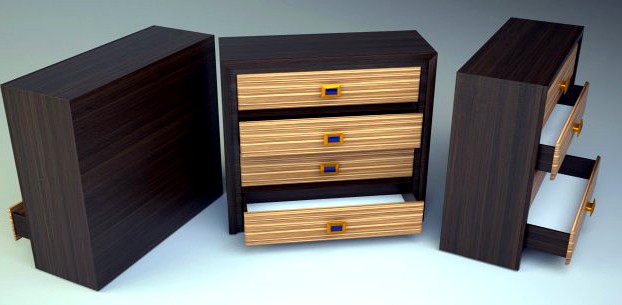 Chest of drawers  wenge 3D Model