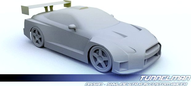 Low Poly Nissan Skyline GTR R35 Custom 3D Model