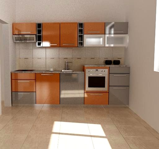 Orange kitchen 3D Model