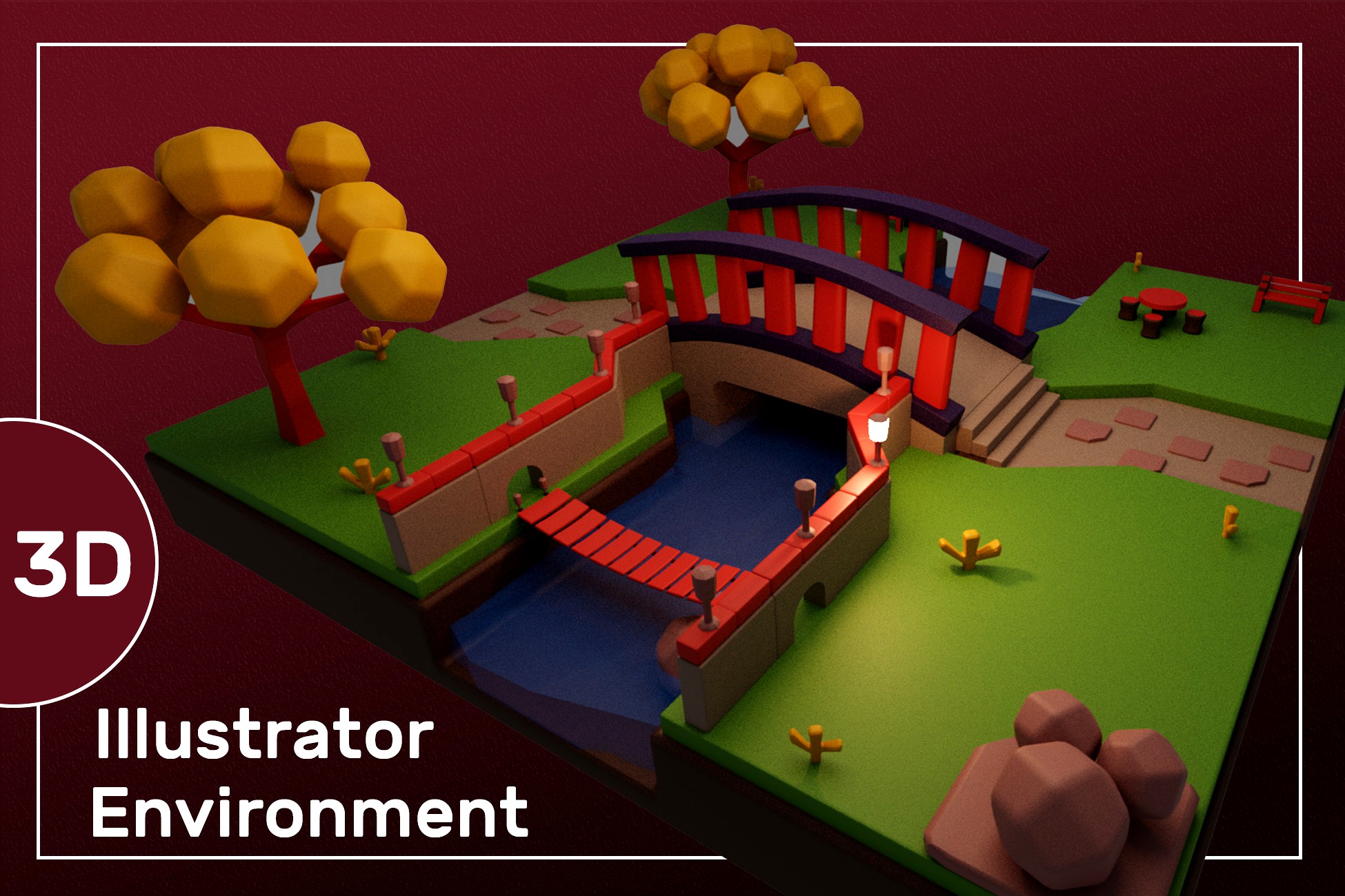 3d illustrator Environment Prototype Model