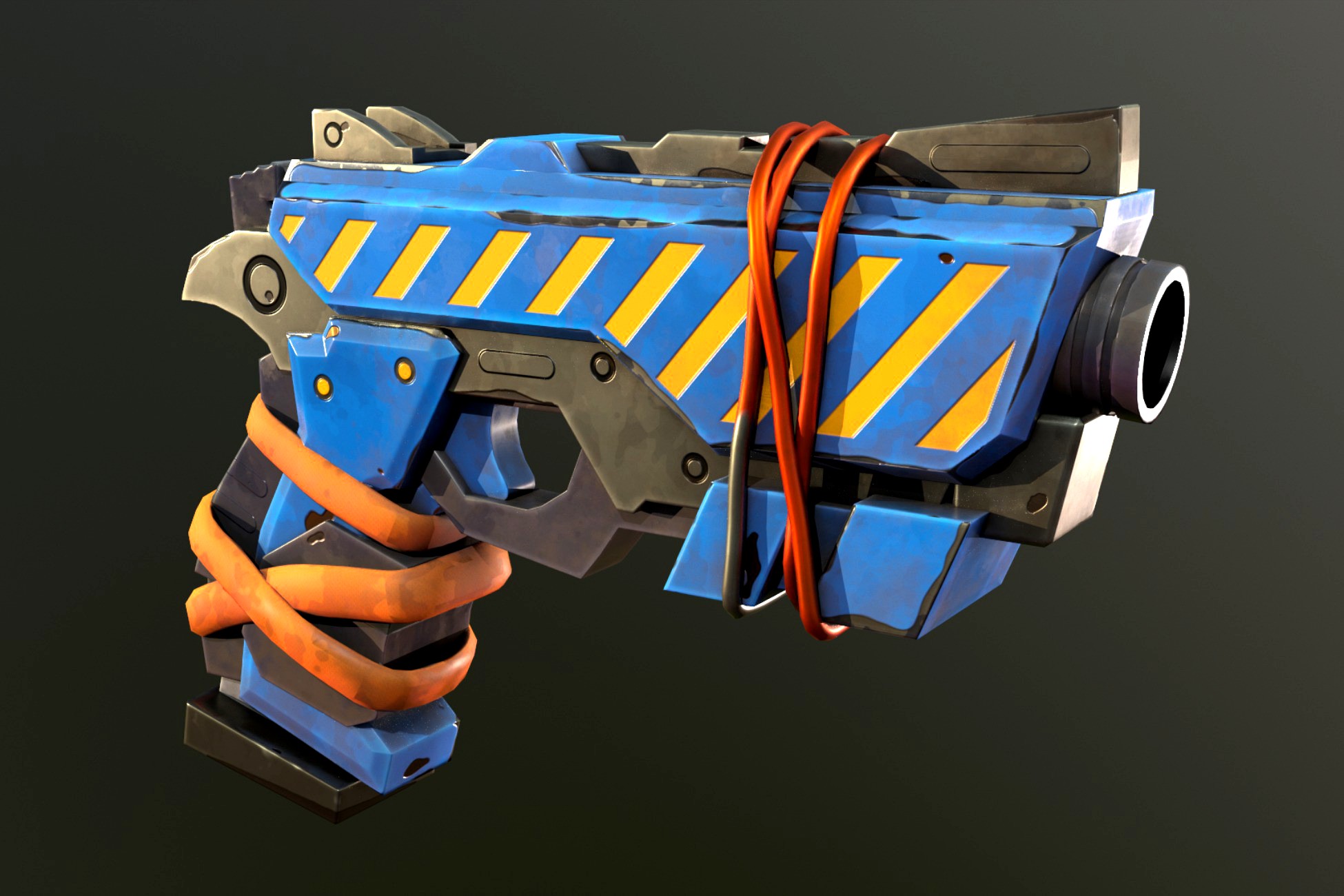 stylized Hand Painted Pistol