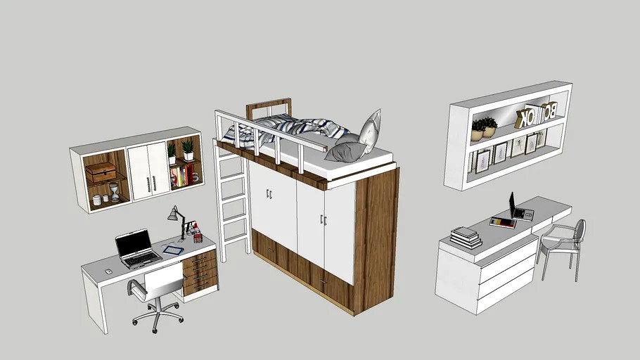 bunkbed with office