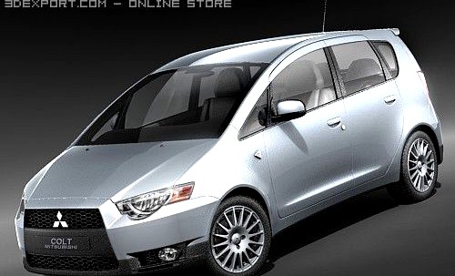 Mitsubishi Colt 2009 5door 3D Model