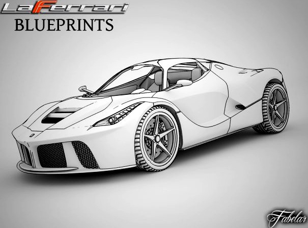 LaFerrari blueprints 3D Model