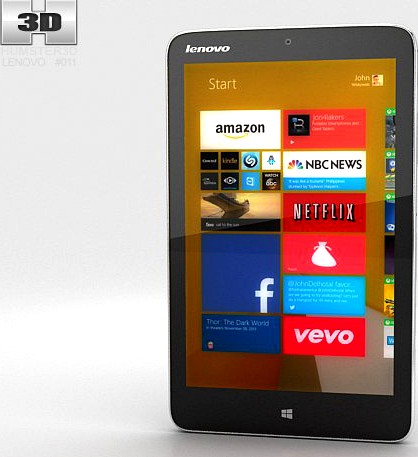 Lenovo Miix 2 8 inch Tablet 3D Model