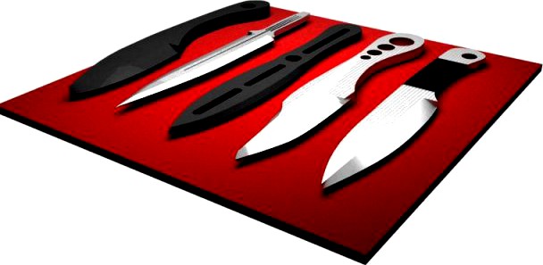 Throwing Knives Set 3D Model