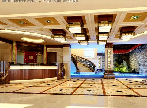 Photorealistic Lobby 007 3D Model