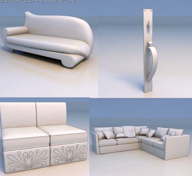 Chairs sofa knobs 3D Model