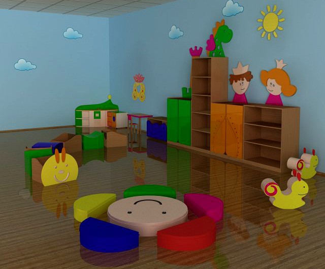Nursery furniture set 3D Model