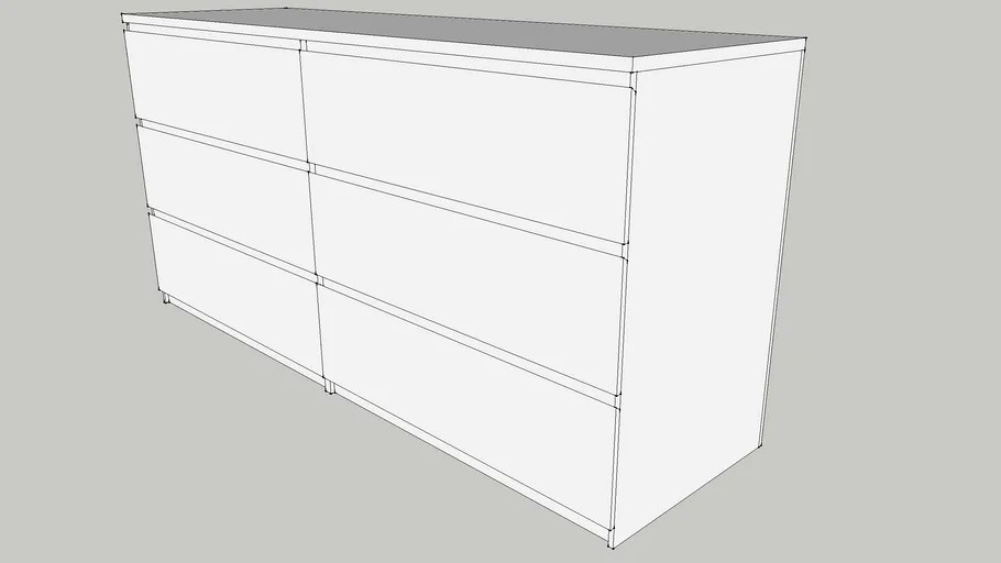 Ikea Malm Chest of Drawers 3d model