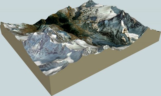 Zermatt and surroundings 3D Model