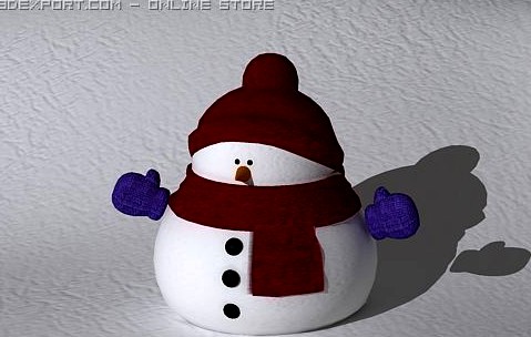 Little Snowman 3D Model