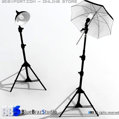 Light umbrella and lamp holder 3D Model