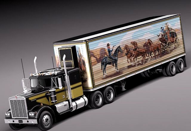 Kenworth W900 1974 Smokey And The Bandit 3D Model