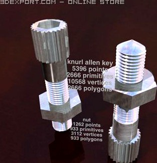 Knurl allen key 3D Model