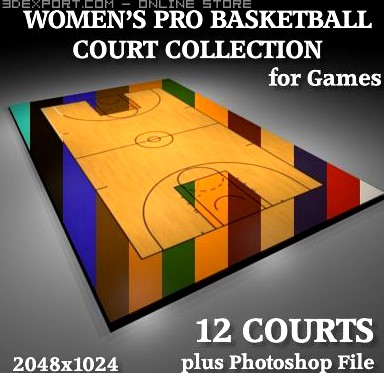 Womens Basketball Court 3D Model