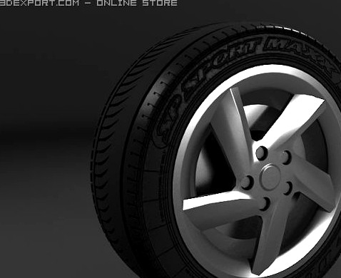 Mazda 6 stock wheel midpoly 3D Model