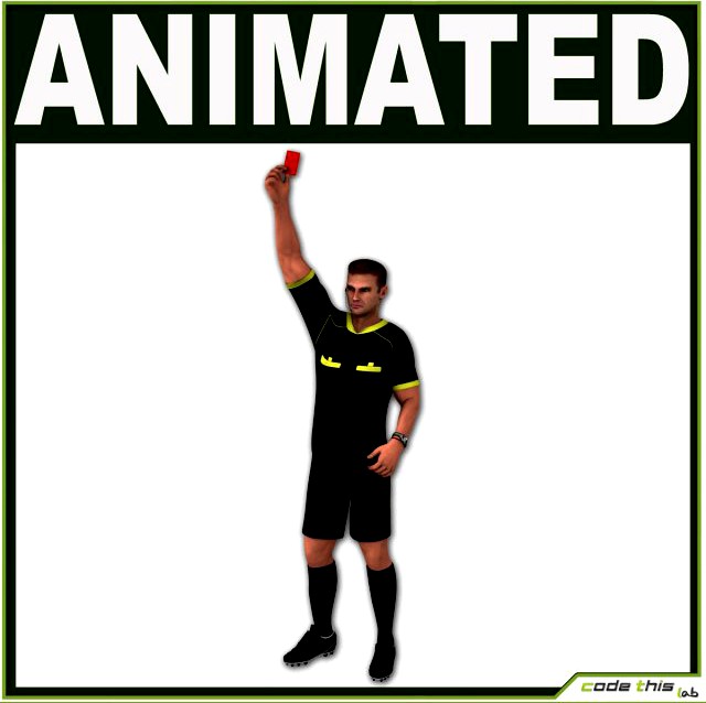 White Soccer Referee CG 3D Model