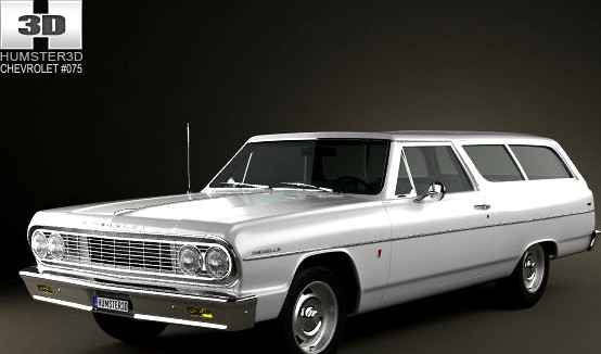 Chevrolet Chevelle Malibu 2door wagon 1964 3D Model