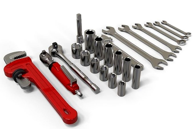 Wrenches hand tools 3d model